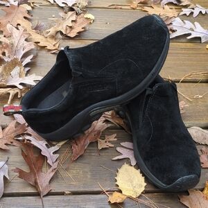 Merrell Black Suede Women's Slip-On Loafers